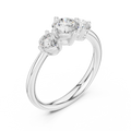 Round Brilliant Three-Stone Diamond Engagement Ring in 10k White Gold