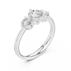 Round Brilliant Three-Stone Diamond Engagement Ring in 10k White Gold
