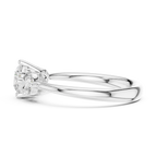 Round Brilliant Three-Stone Diamond Engagement Ring in 10k White Gold