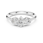 Round Brilliant Three-Stone Diamond Engagement Ring in 10k White Gold