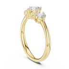 Round Brilliant Three-Stone Diamond Engagement Ring in 10k White Gold