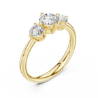 Round Brilliant Three-Stone Diamond Engagement Ring in 10k White Gold