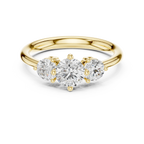 Round Brilliant Three-Stone Diamond Engagement Ring in 10k White Gold