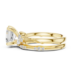 2.37 CTW Asscher Cut Moissanite Diamond Engagement Ring with Nature-Inspired Vine Band and Pear Side Accents in 14K White Gold