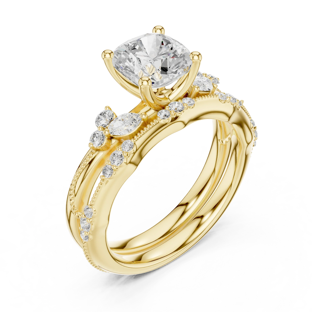 2.37 CTW Cushion Cut Moissanite Diamond Rope Twisted Eternity Wedding Band Ring