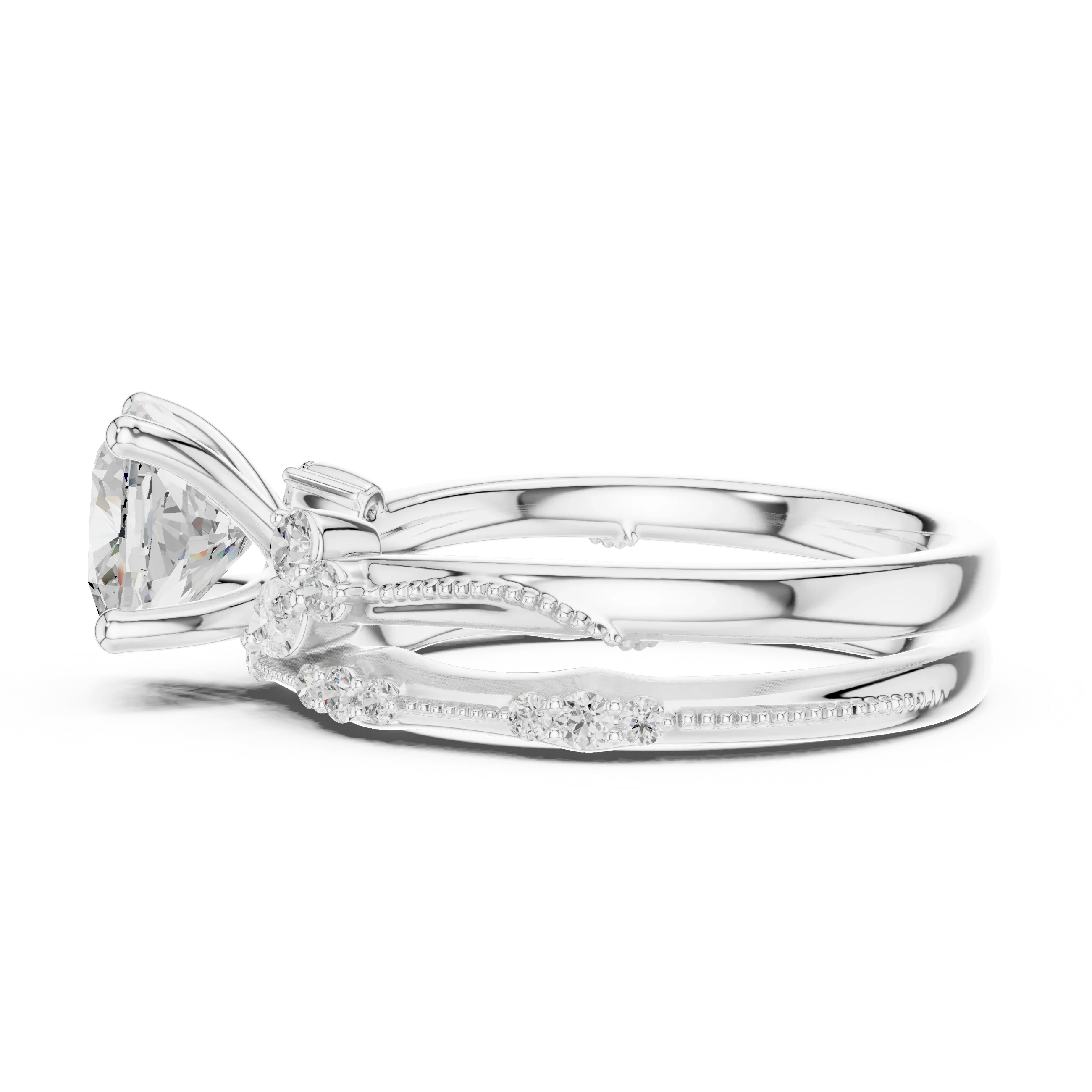 2.37 CTW Cushion Cut Moissanite Diamond Rope Twisted Eternity Wedding Band Ring