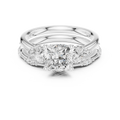 2.37 CTW Cushion Cut Moissanite Diamond Rope Twisted Eternity Wedding Band Ring
