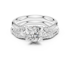 2.37 CTW Cushion Cut Moissanite Diamond Rope Twisted Eternity Wedding Band Ring