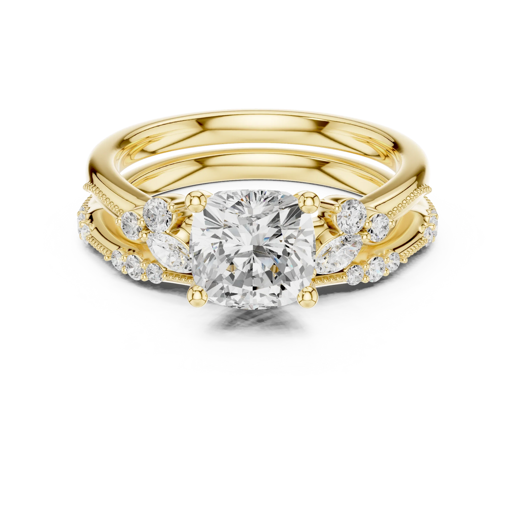 2.37 CTW Cushion Cut Moissanite Diamond Rope Twisted Eternity Wedding Band Ring
