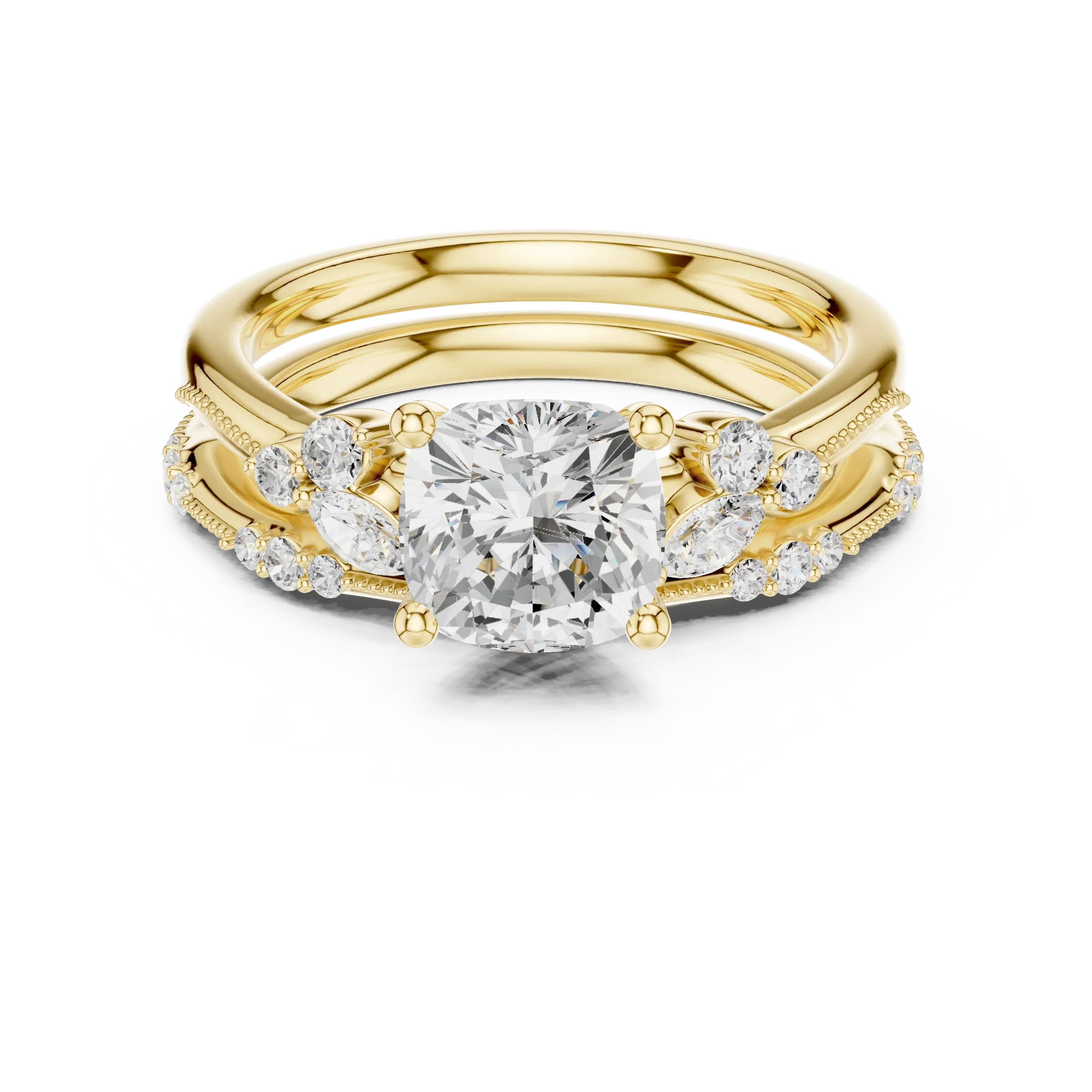 2.37 CTW Cushion Cut Moissanite Diamond Rope Twisted Eternity Wedding Band Ring