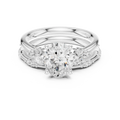 2.37 CTW Oval Cut Moissanite Diamond Engagement Ring with Nature-Inspired Vine Band and Pear Side Accents in 14K White Gold