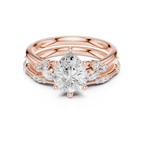 2.37 CTW Pear Cut Moissanite Diamond Engagement Ring with Nature-Inspired Vine Band and Pear Side Accents in 14K White Gold