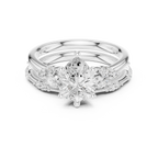 2.37 CTW Pear Cut Moissanite Diamond Engagement Ring with Nature-Inspired Vine Band and Pear Side Accents in 14K White Gold