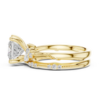 2.37 CTW Princess Cut Moissanite Diamond Engagement Ring with Nature-Inspired Vine Band and Pear Side Accents in 14K White Gold