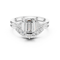 2.92 CT VVS1 D Color Emerald Cut Cluster Diamond Wedding Ring