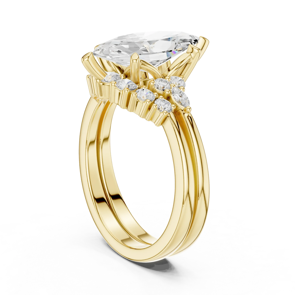 2.92 CT VVS1 D Color Marquise Cut Cluster Diamond Wedding Ring