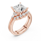 2.92 CT VVS1 D Color Princess Cut Cluster Diamond Wedding Ring