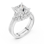 2.92 CT VVS1 D Color Princess Cut Cluster Diamond Wedding Ring