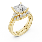 2.92 CT VVS1 D Color Princess Cut Cluster Diamond Wedding Ring