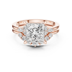 2.92 CT VVS1 D Color Princess Cut Cluster Diamond Wedding Ring