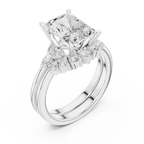 2.92 CT VVS1 D Color Radient Cut Cluster Diamond Wedding Ring