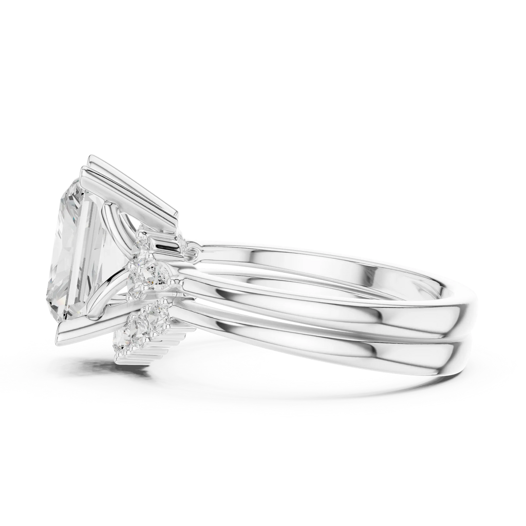 2.92 CT VVS1 D Color Radient Cut Cluster Diamond Wedding Ring