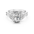 2.92 CT VVS1 D Color Radient Cut Cluster Diamond Wedding Ring