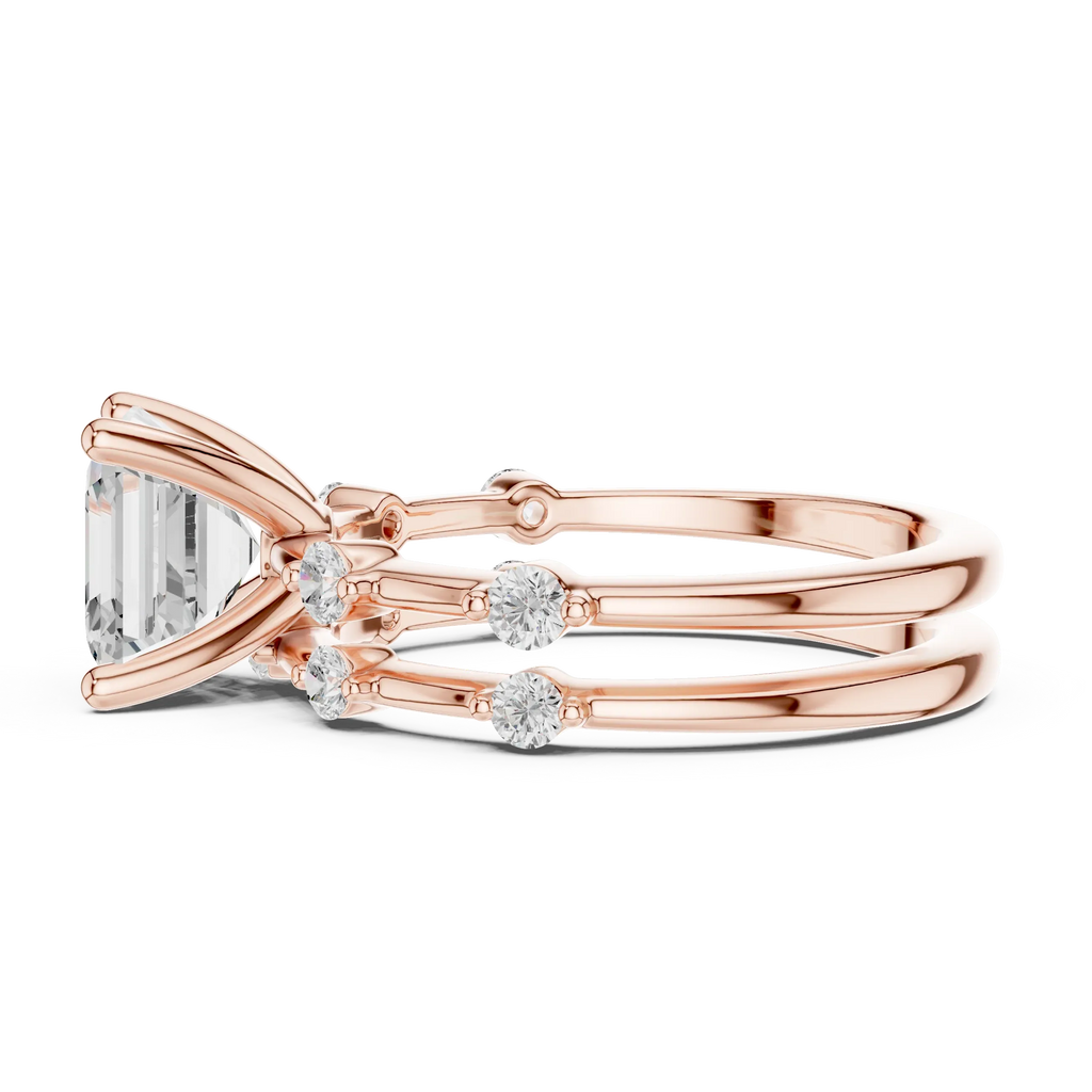 2.86 CT VS Asscher Cut White Gold Diamond Engagement Ring