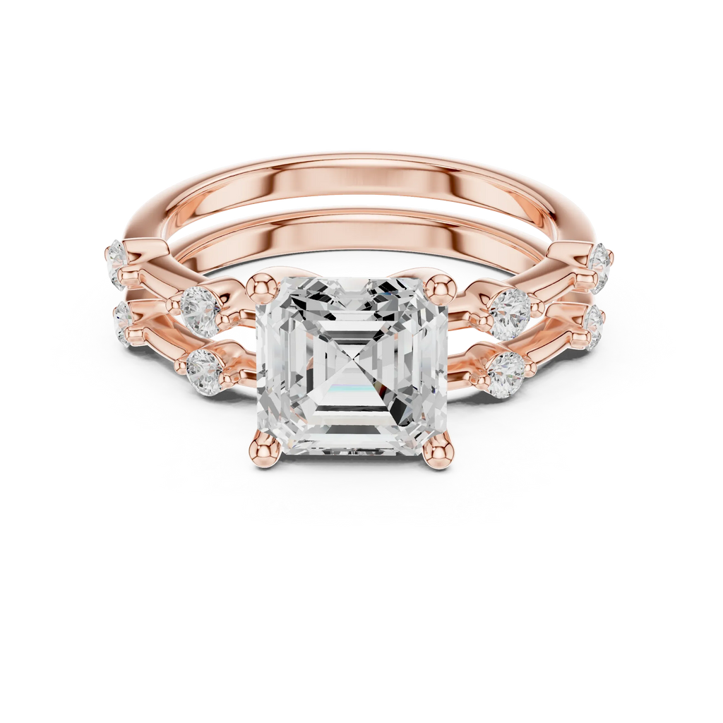 2.86 CT VS Asscher Cut White Gold Diamond Engagement Ring