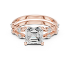 2.86 CT VS Asscher Cut White Gold Diamond Engagement Ring