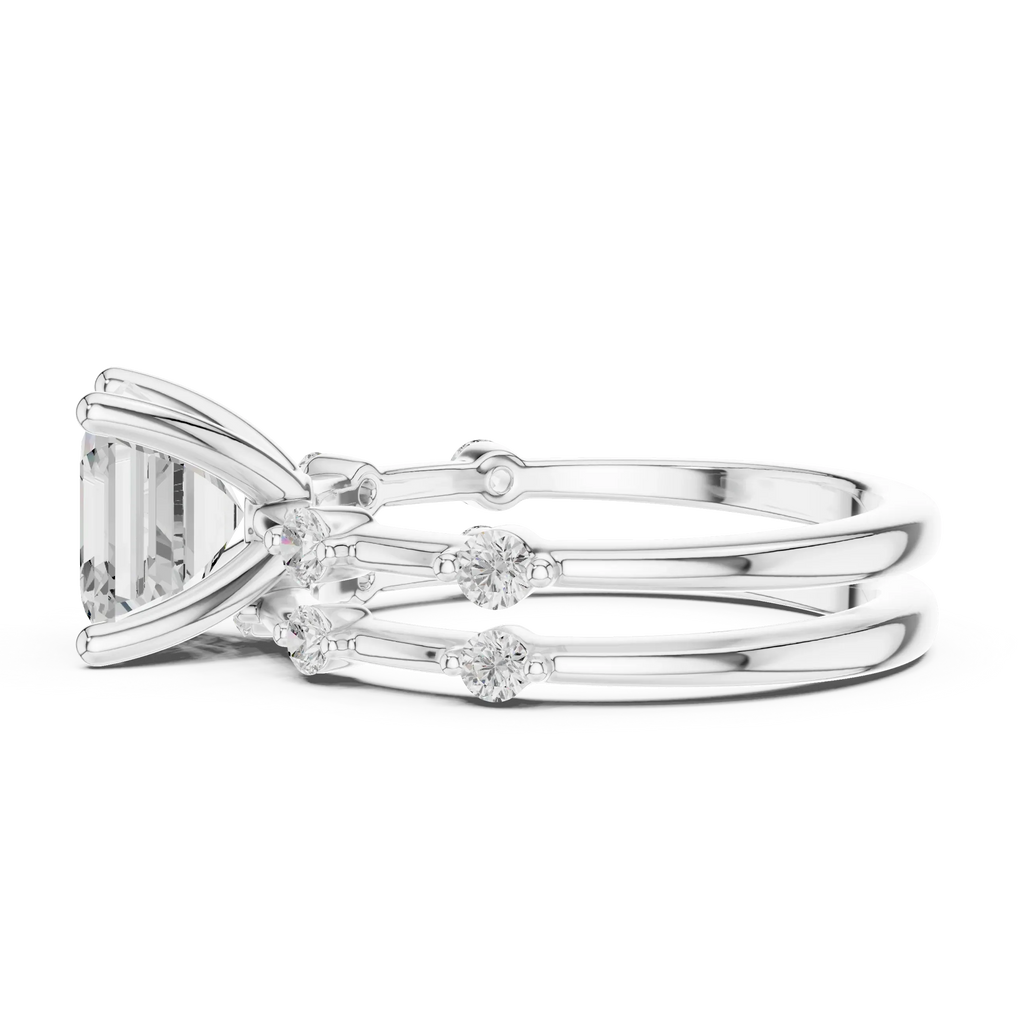 2.86 CT VS Asscher Cut White Gold Diamond Engagement Ring