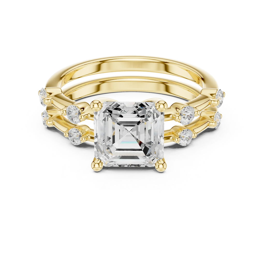 2.86 CT VS Asscher Cut White Gold Diamond Engagement Ring