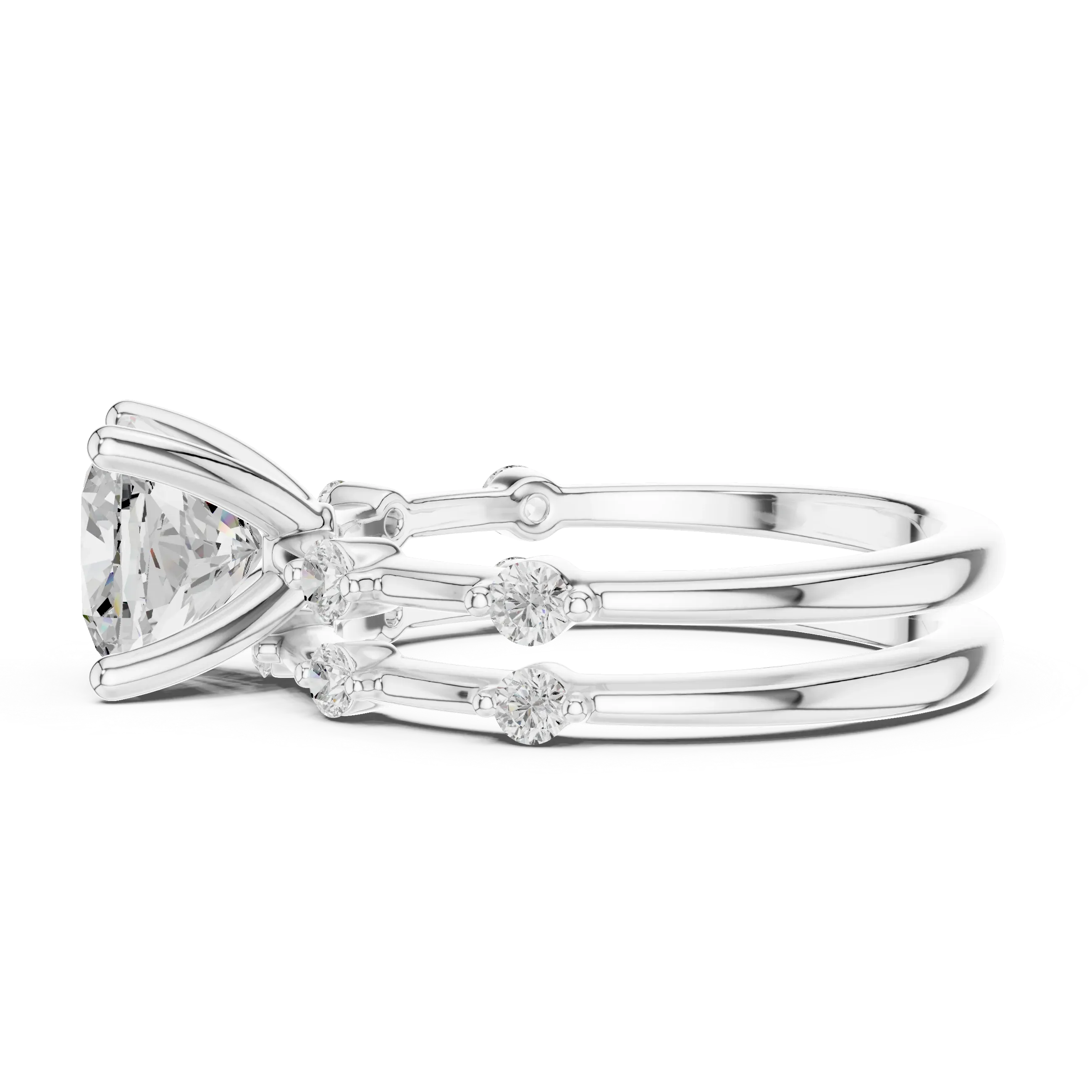 2.86 CT VS Cushion Cut White Gold Diamond Engagement Ring