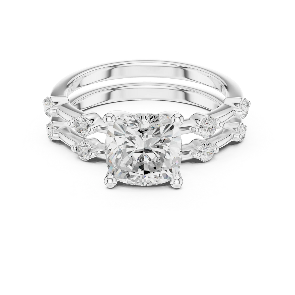 2.86 CT VS Cushion Cut White Gold Diamond Engagement Ring
