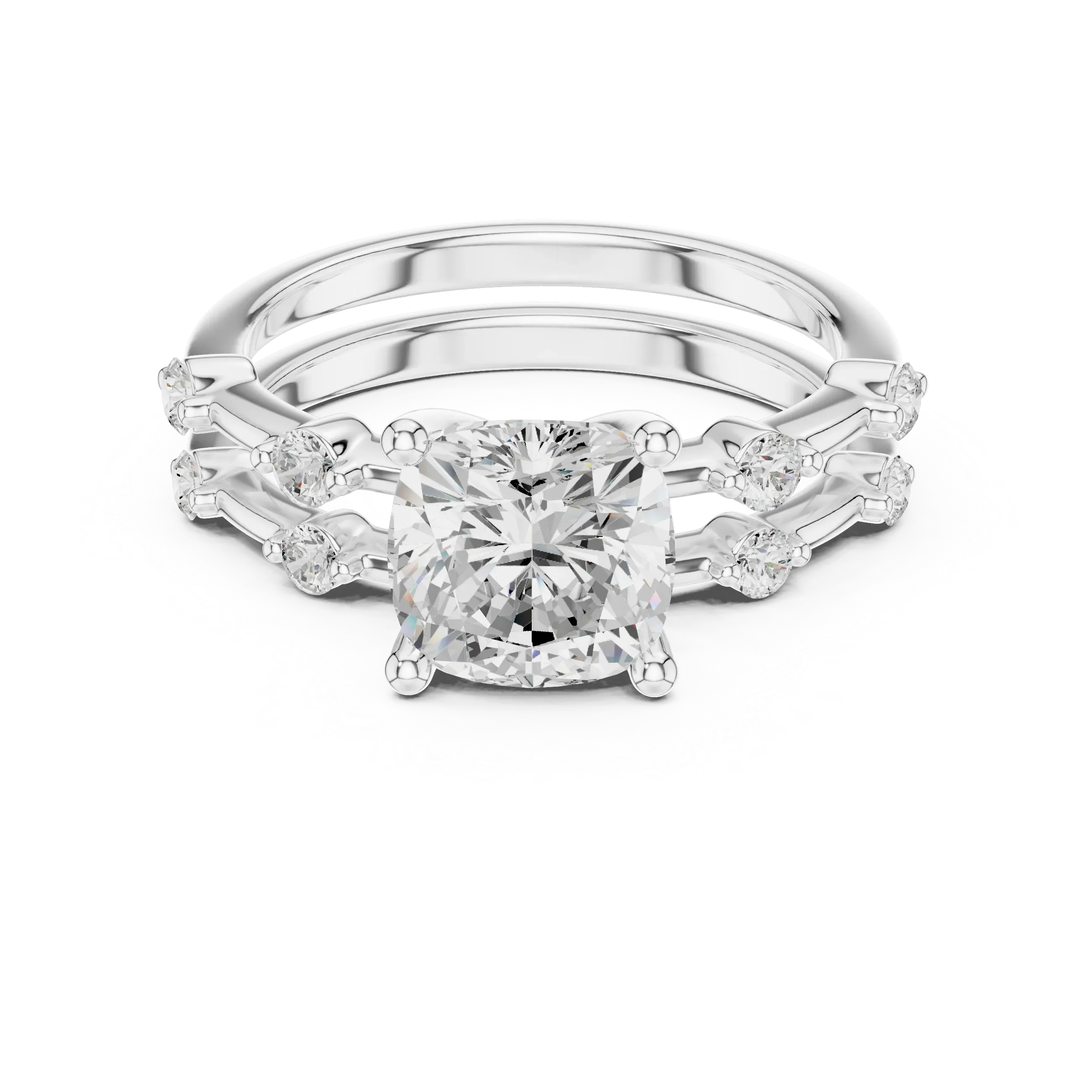 2.86 CT VS Cushion Cut White Gold Diamond Engagement Ring