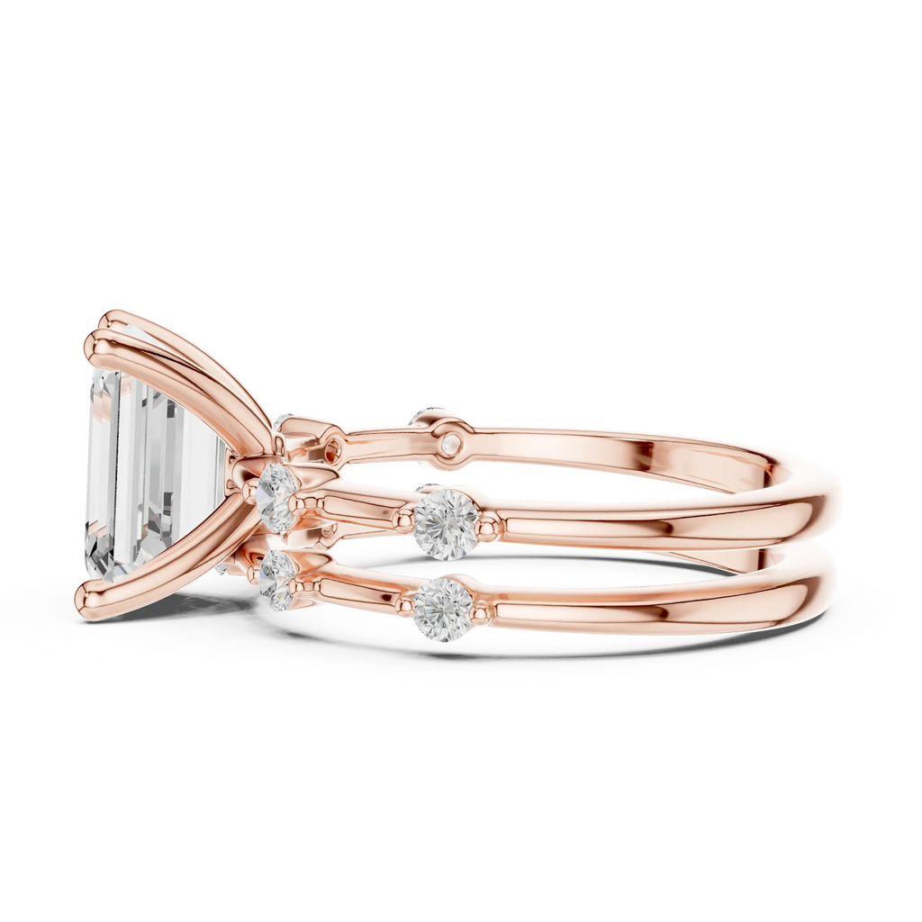 2.86 CT VS Emerald Cut White Gold Diamond Engagement Ring