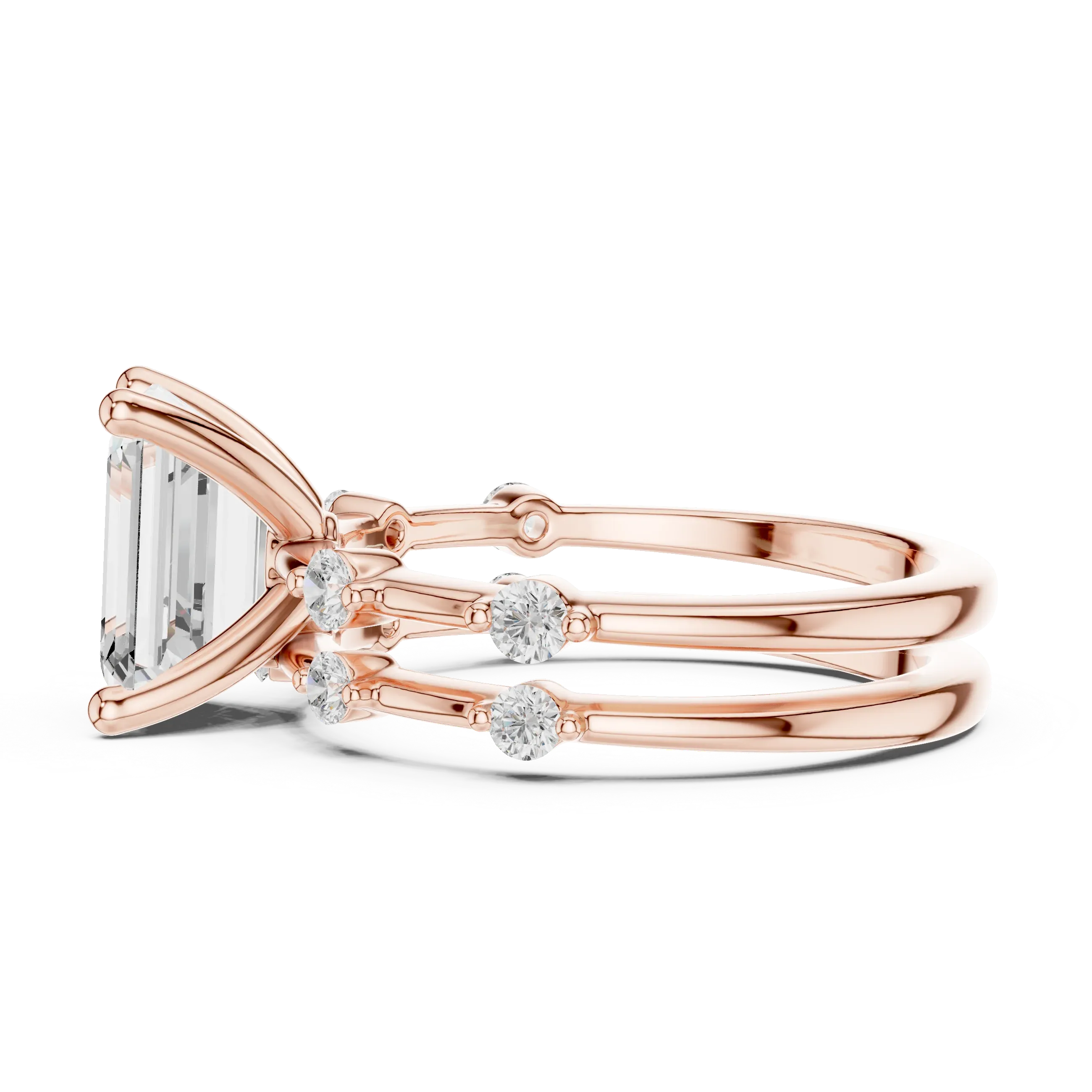 2.86 CT VS Emerald Cut White Gold Diamond Engagement Ring