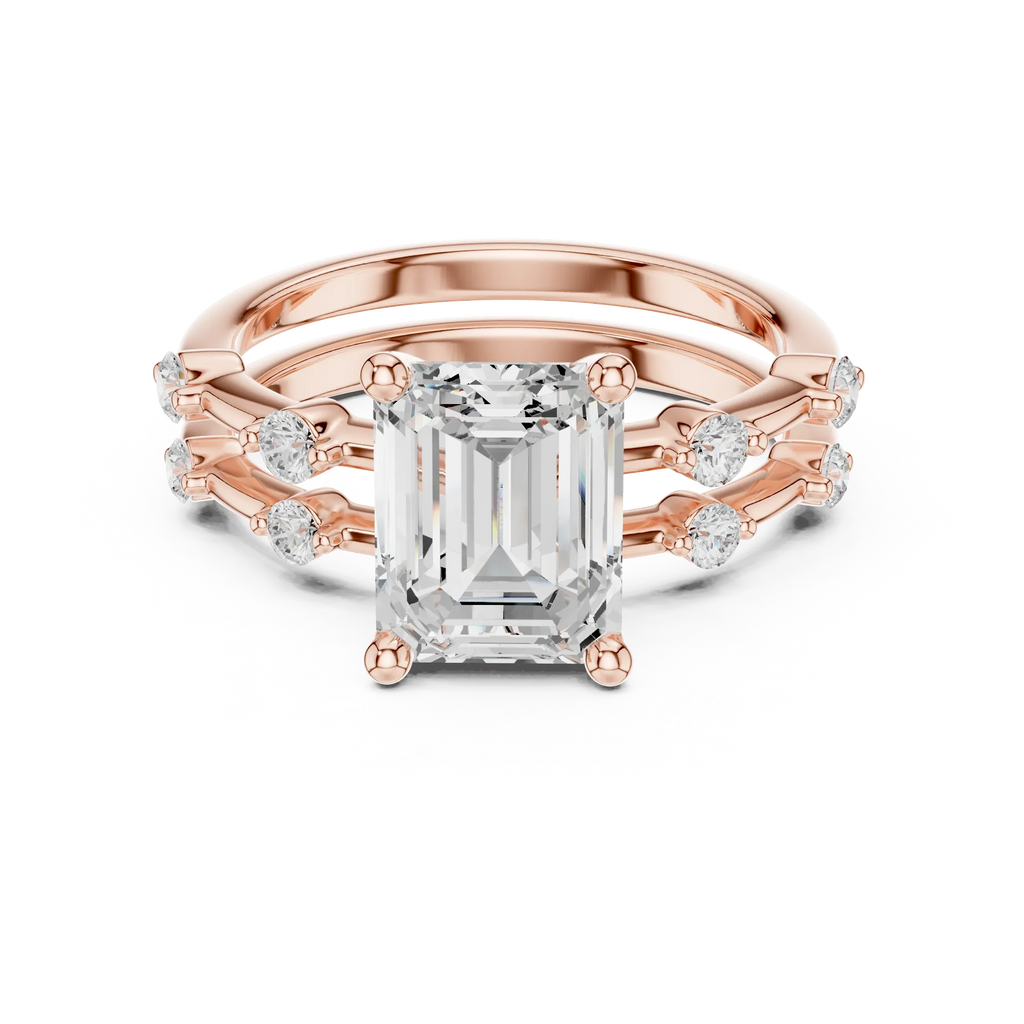 2.86 CT VS Emerald Cut White Gold Diamond Engagement Ring