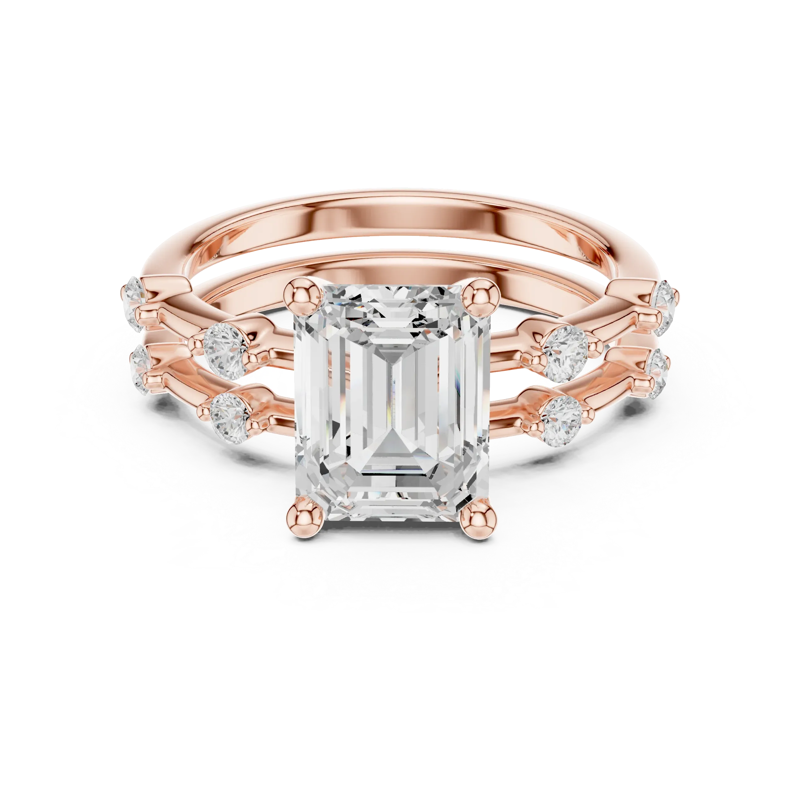 2.86 CT VS Emerald Cut White Gold Diamond Engagement Ring