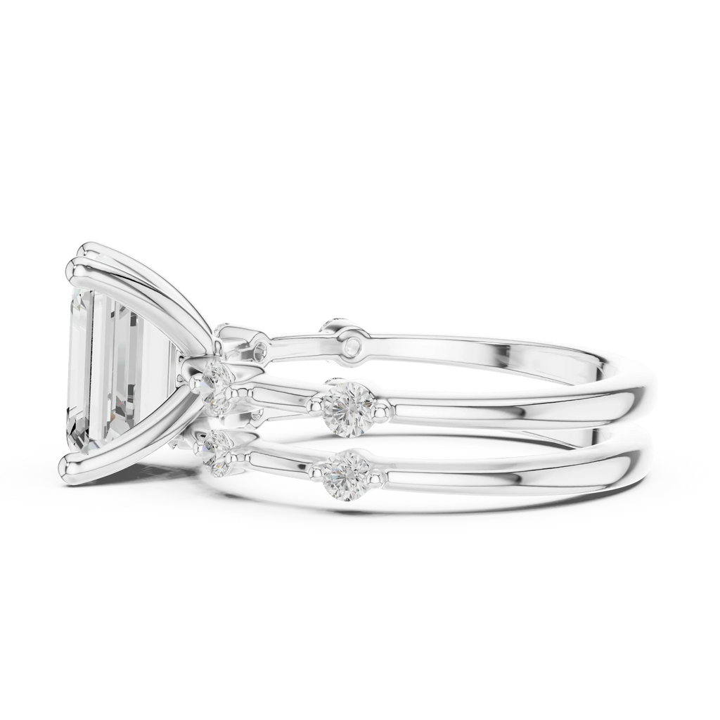 2.86 CT VS Emerald Cut White Gold Diamond Engagement Ring