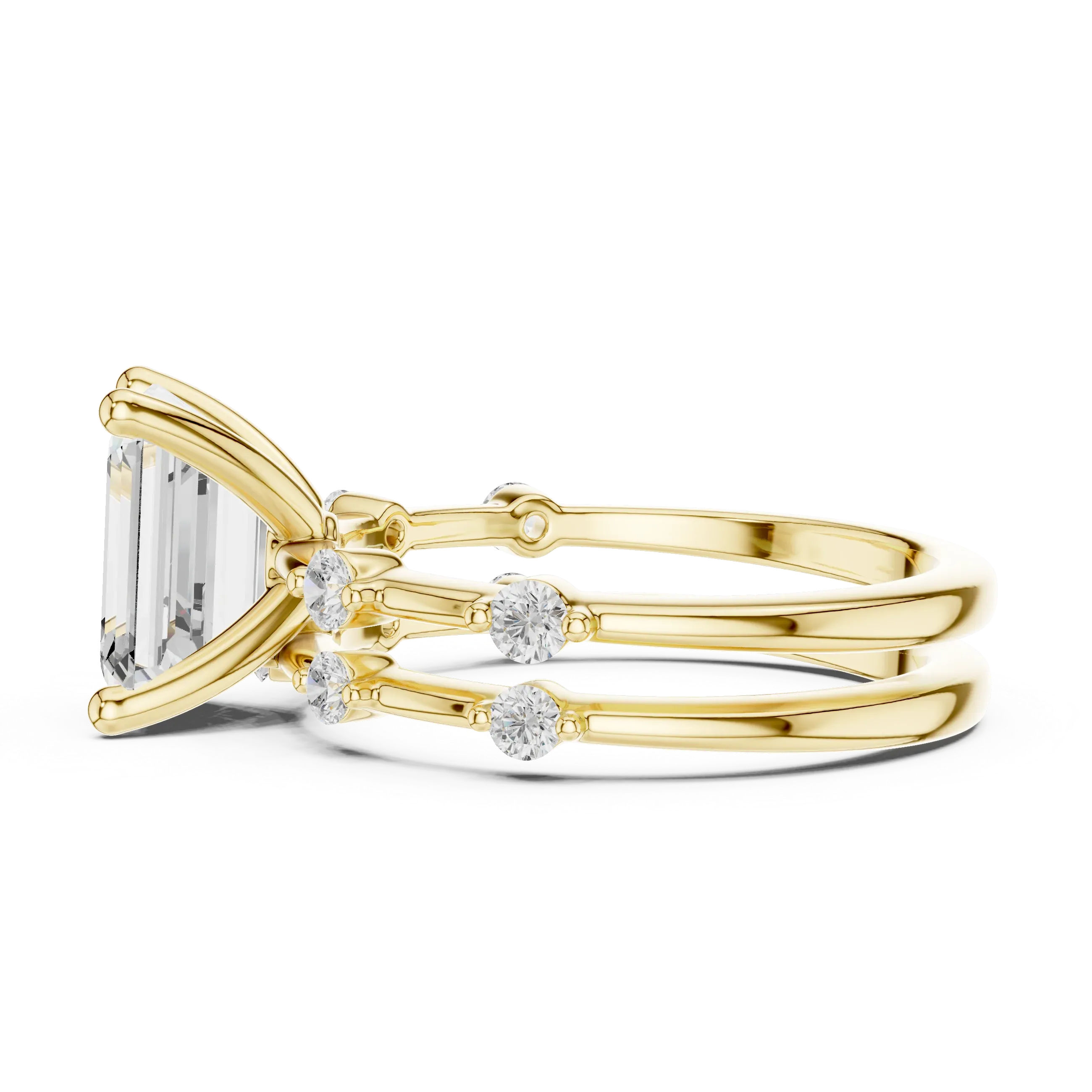 2.86 CT VS Emerald Cut White Gold Diamond Engagement Ring