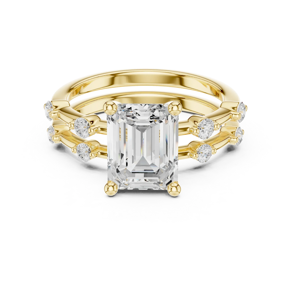 2.86 CT VS Emerald Cut White Gold Diamond Engagement Ring