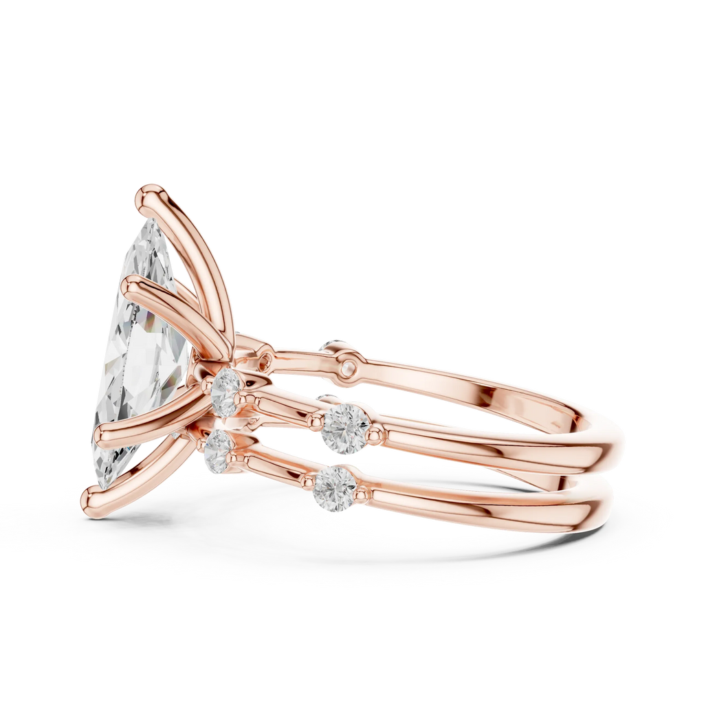 2.86 CT VS Marquise Cut White Gold Diamond Engagement Ring