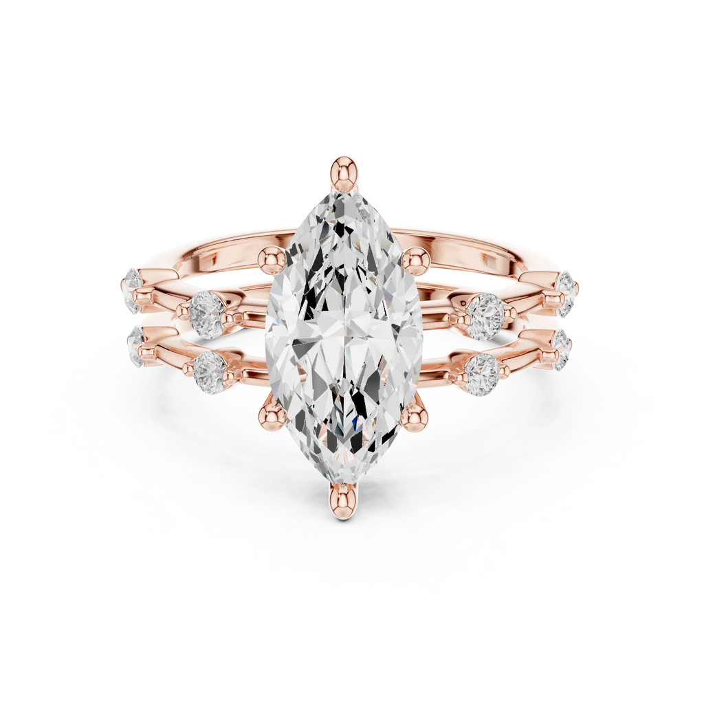 2.86 CT VS Marquise Cut White Gold Diamond Engagement Ring