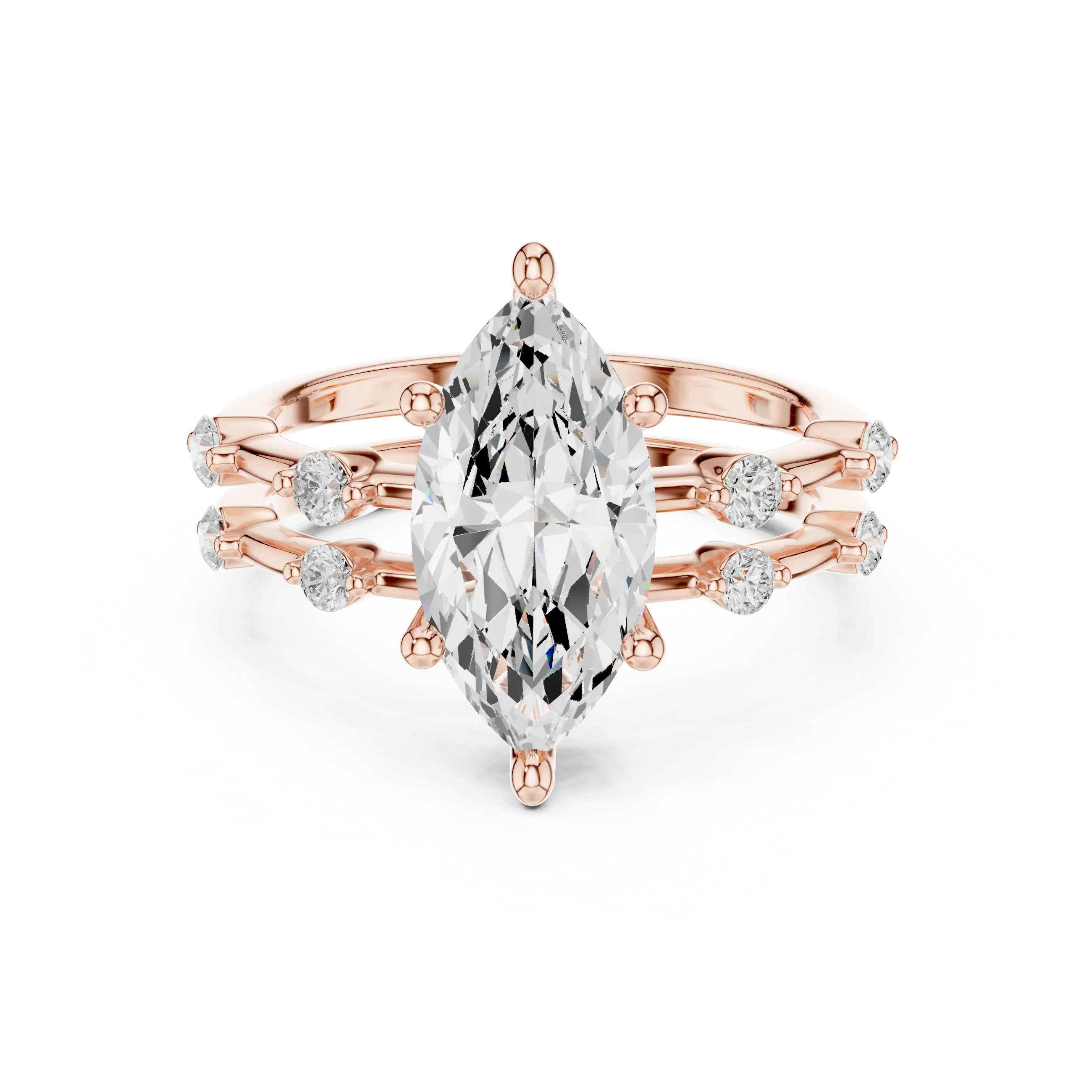 2.86 CT VS Marquise Cut White Gold Diamond Engagement Ring