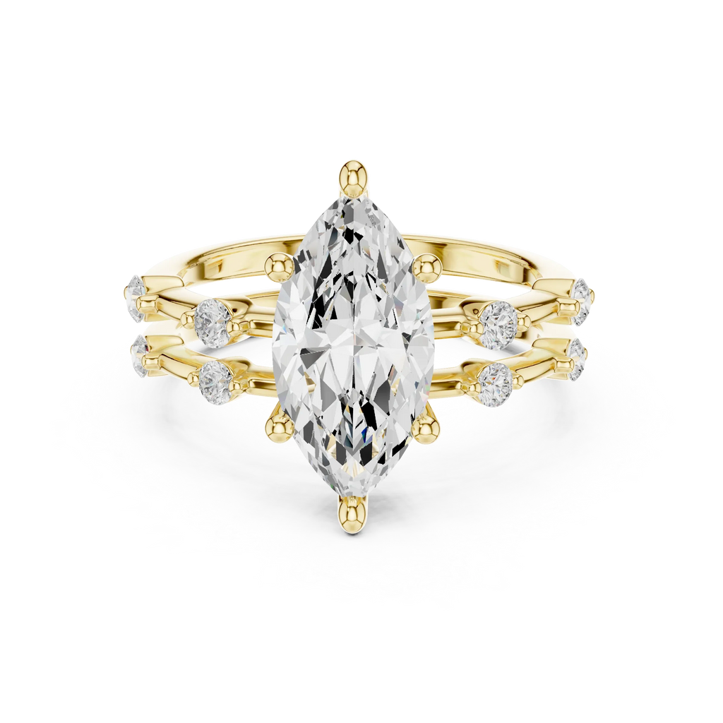 2.86 CT VS Marquise Cut White Gold Diamond Engagement Ring