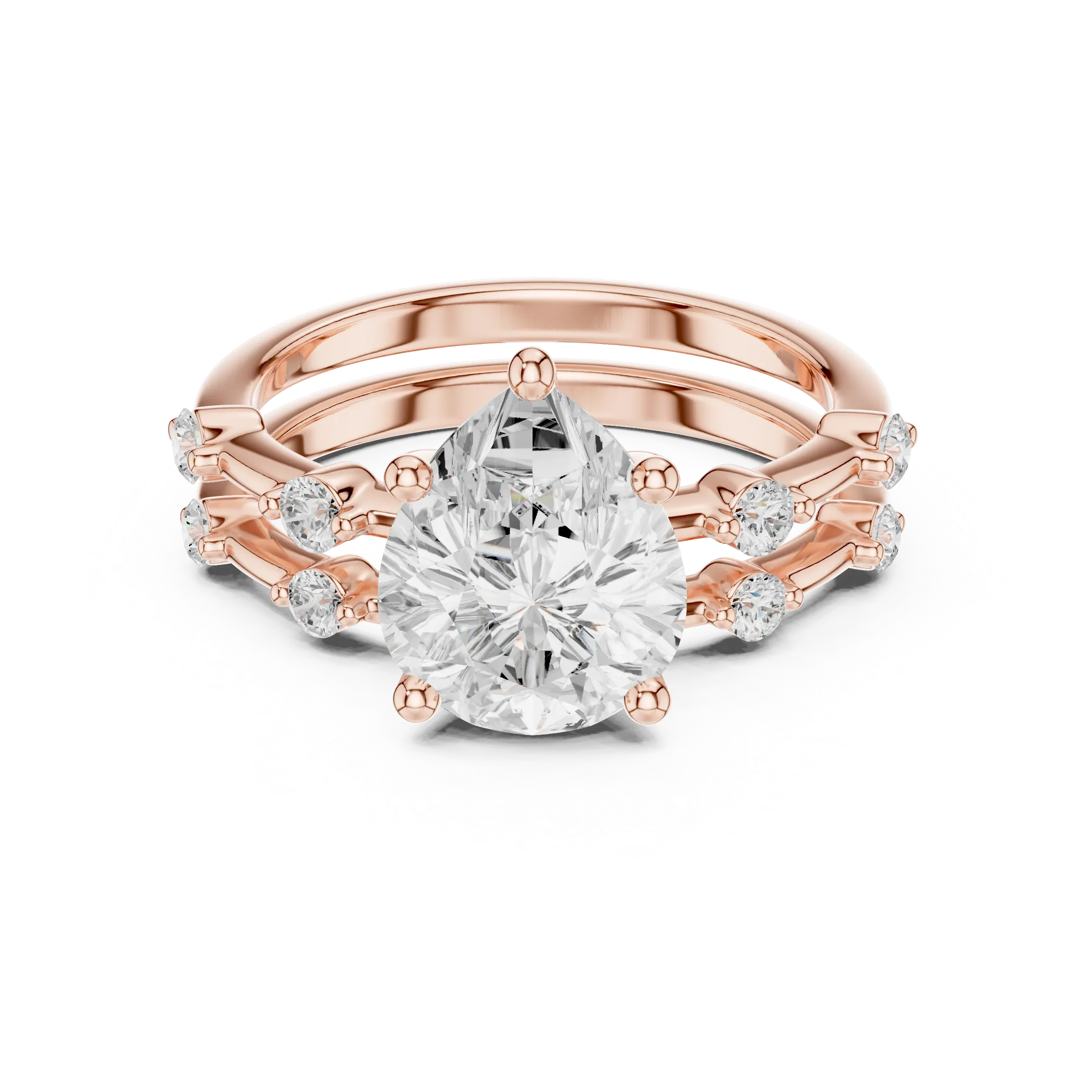 2.86 CT VS Pear Cut White Gold Diamond Engagement Ring