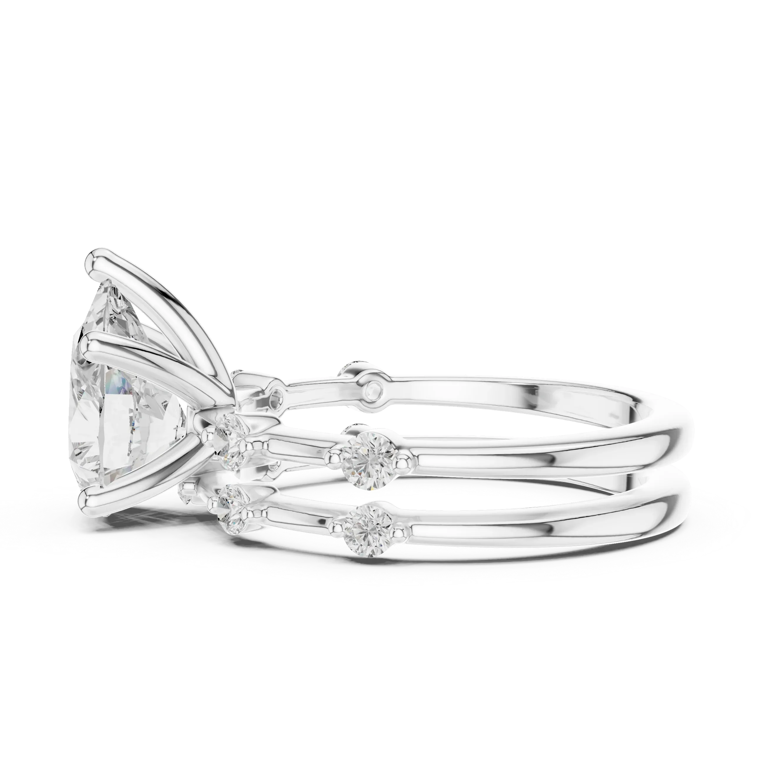 2.86 CT VS Pear Cut White Gold Diamond Engagement Ring