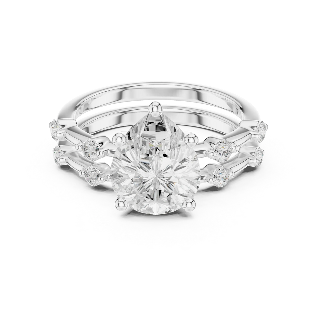 2.86 CT VS Pear Cut White Gold Diamond Engagement Ring