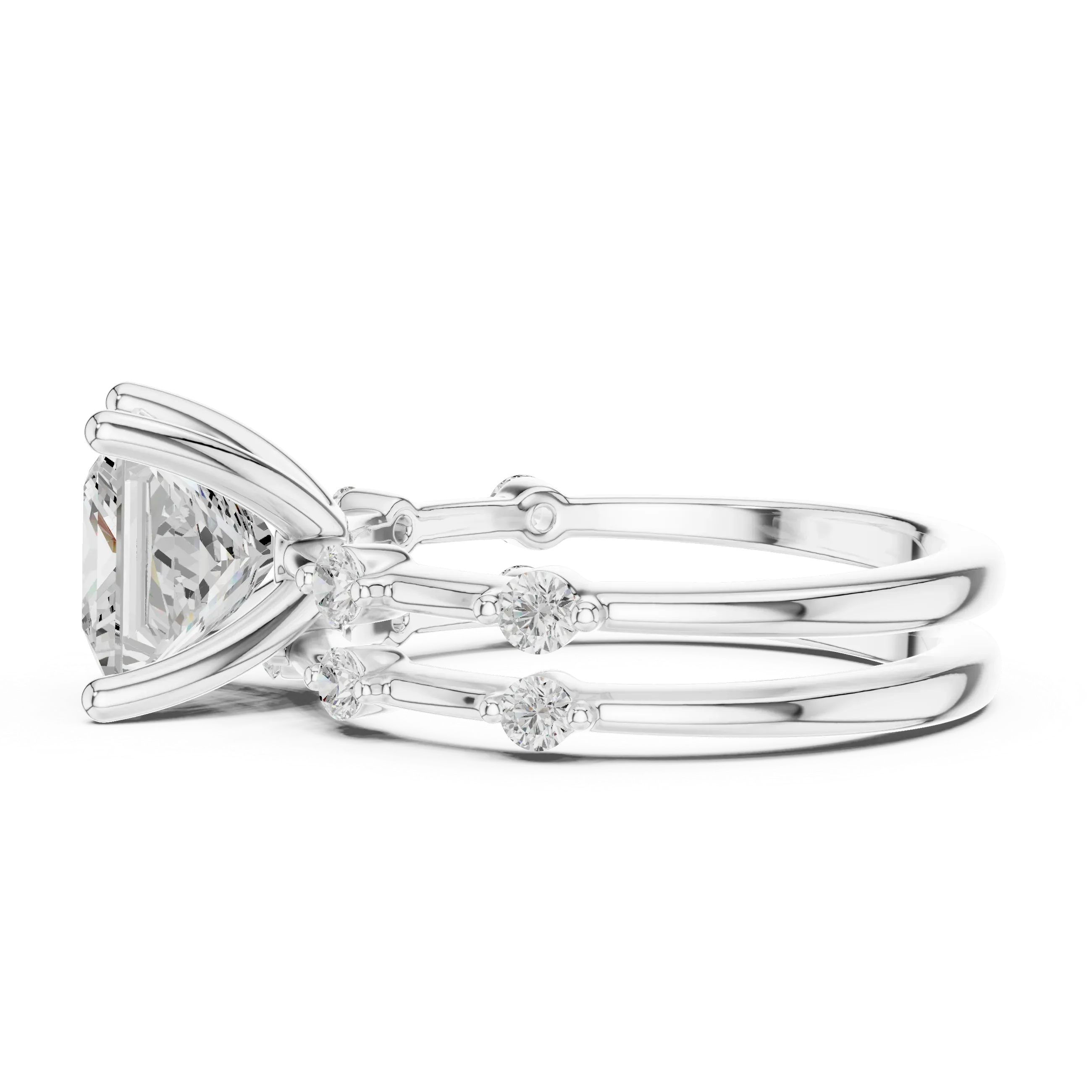 2.86 CT VS Princess Cut White Gold Diamond Engagement Ring